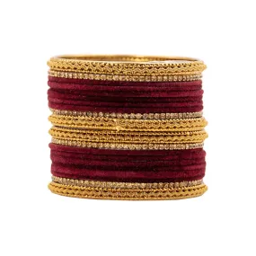 Maroon Velvet Bangle