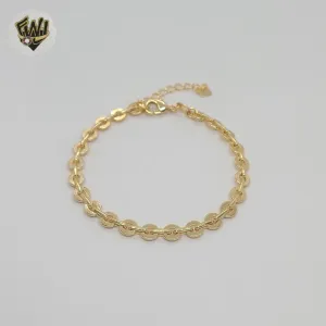 (1-0494-1) Gold Laminate - 5.5mm Circles Link Bracelet - BGF