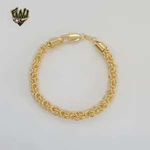 (1-0715) Gold Laminate - 6.5mm Knotted Link Bracelet - 7 - BGF