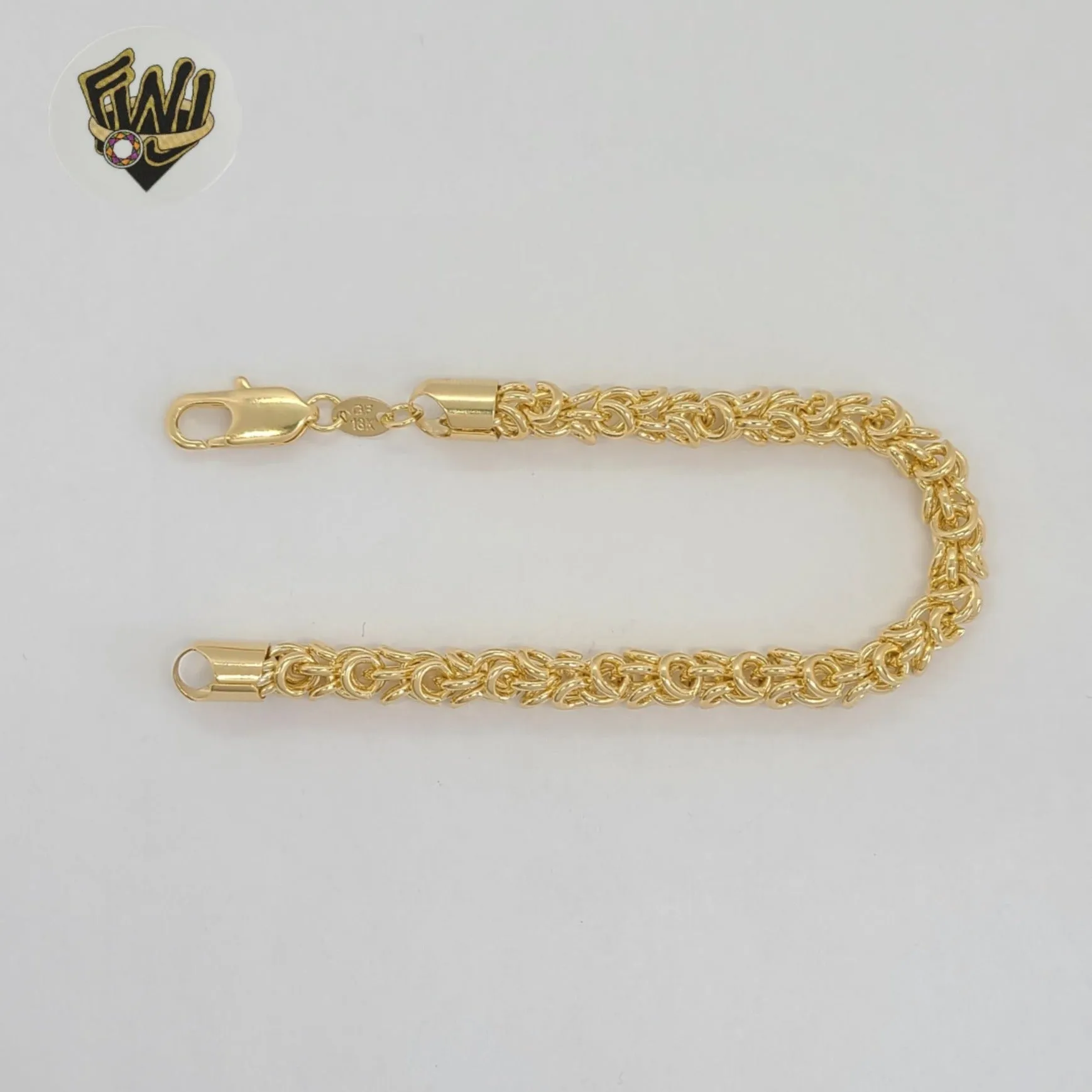 (1-0715) Gold Laminate - 6.5mm Knotted Link Bracelet - 7 - BGF