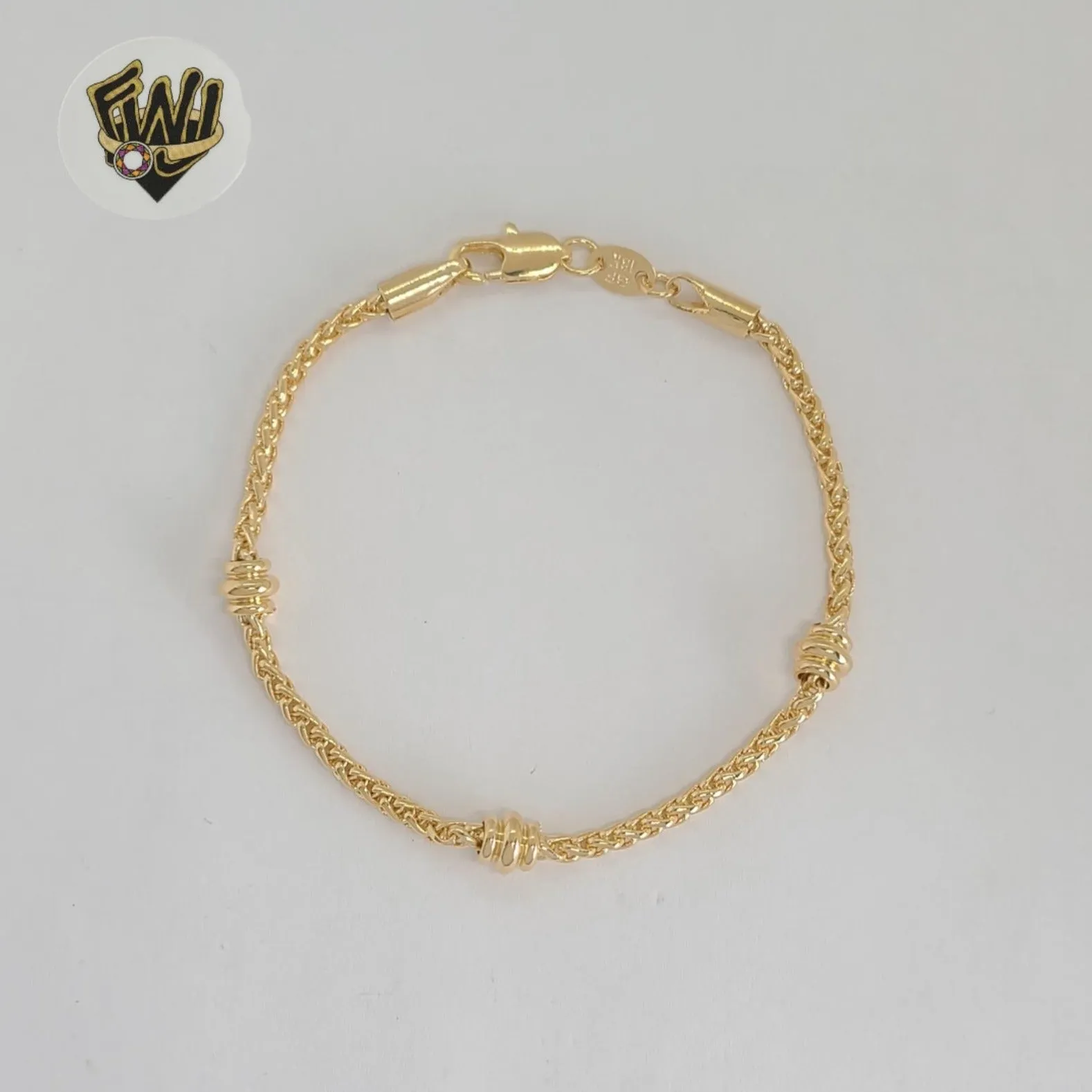 (1-0762) Gold Laminate - 2.5mm Wheat Link Bracelet - BGF