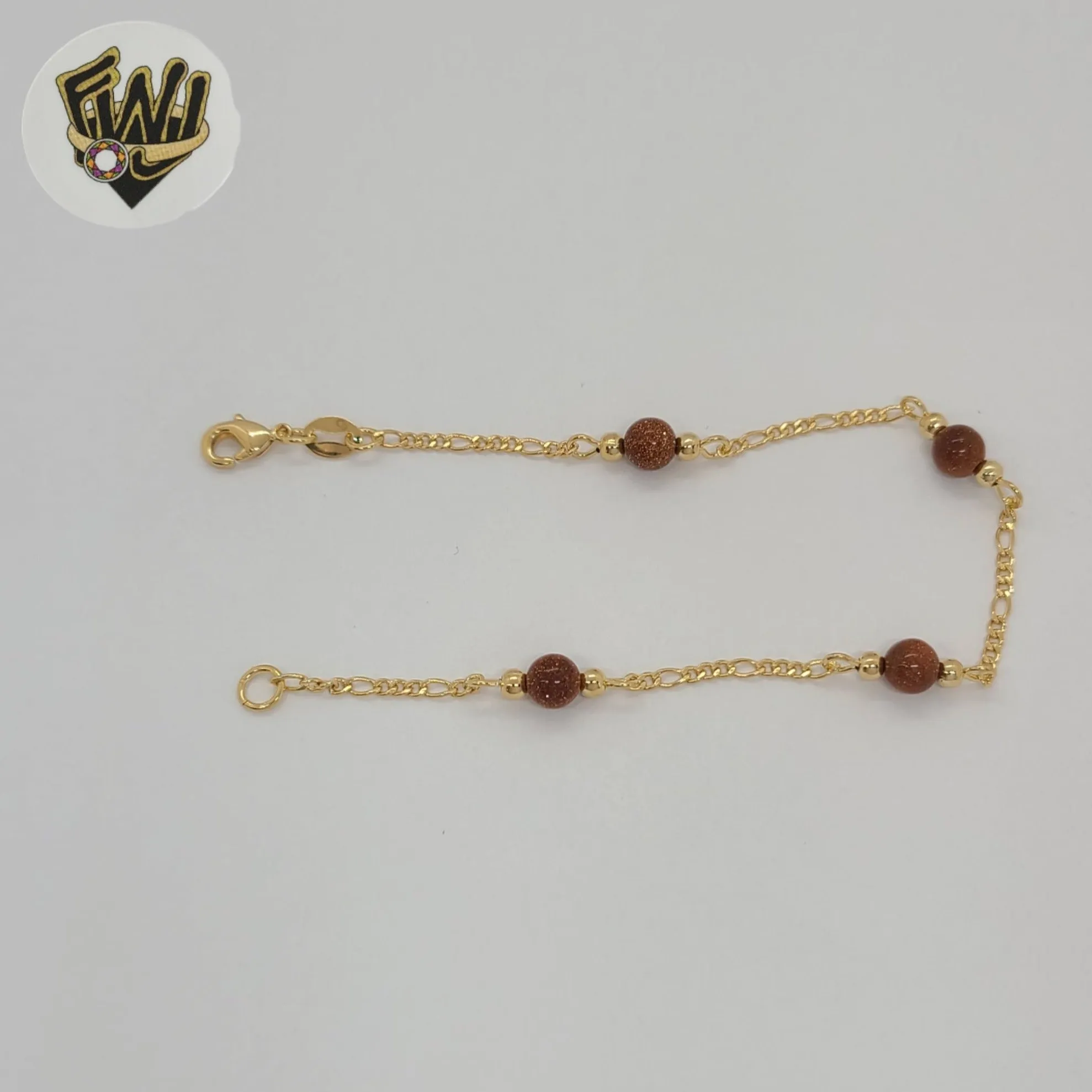 (1-3901-C) Gold Laminate - 6mm Venturina Beads Bracelet - 7.5 - BGF