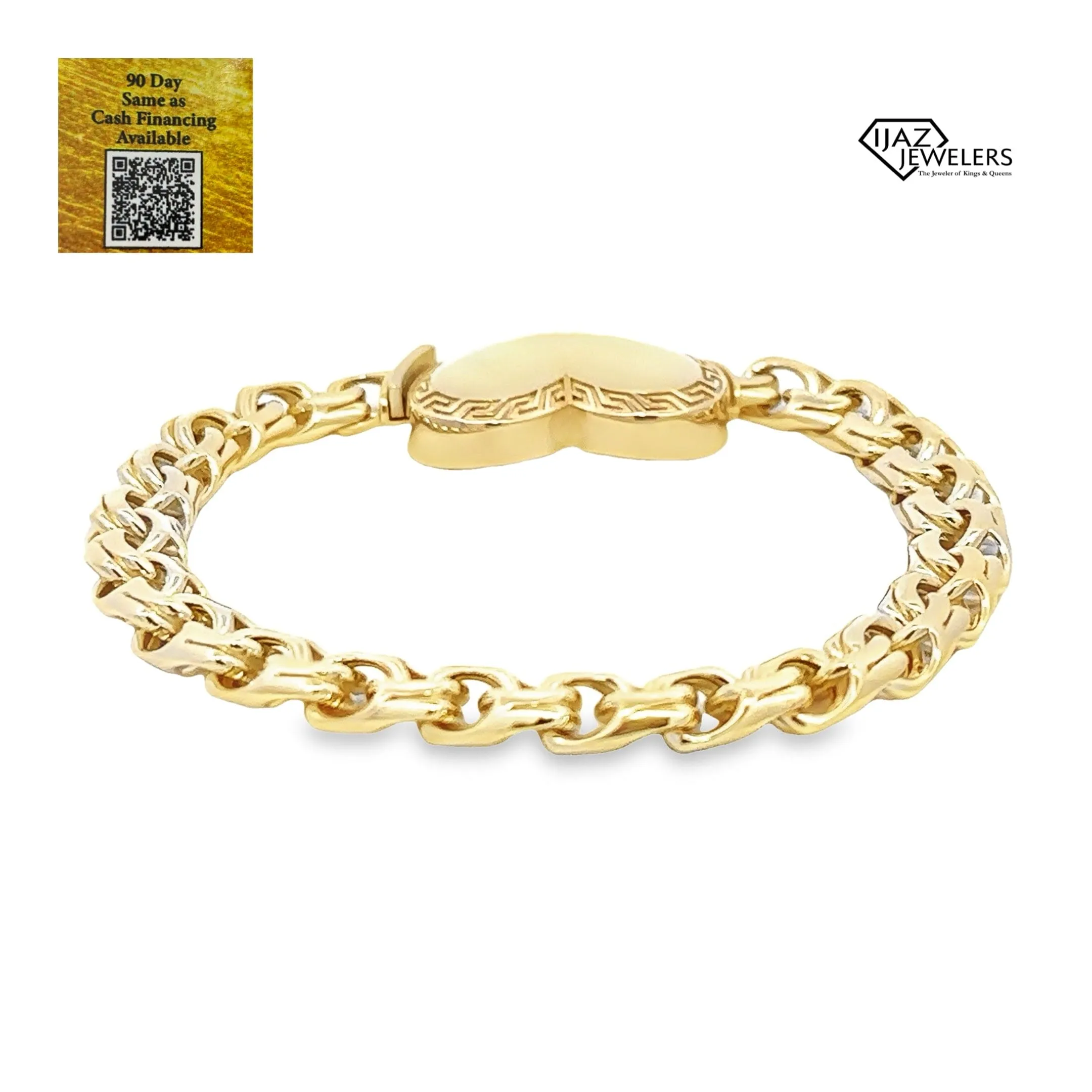 10K Gold Chino Link Tribal Heart Bracelet