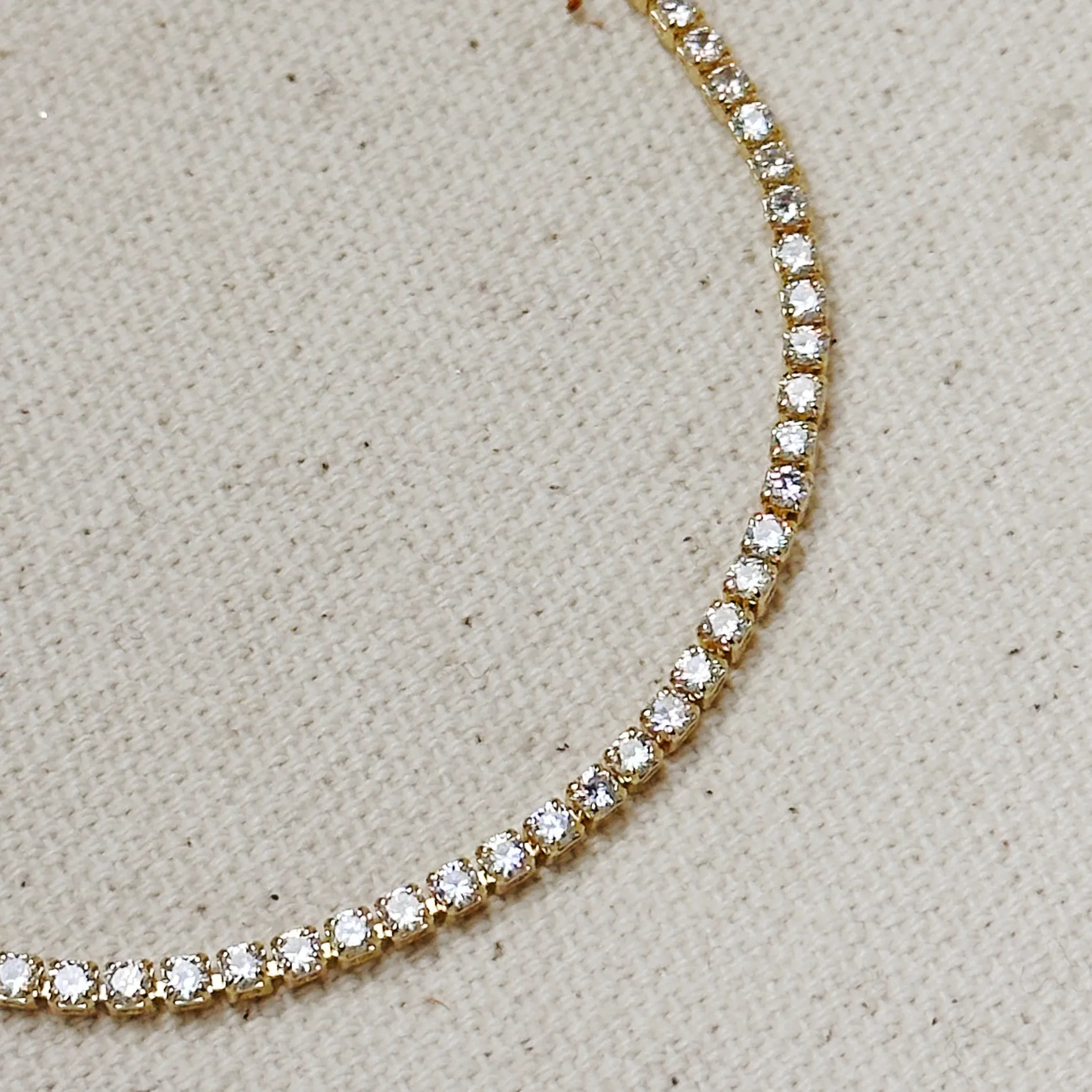 18k Gold Filled 2mm CZ Tennis Bracelet