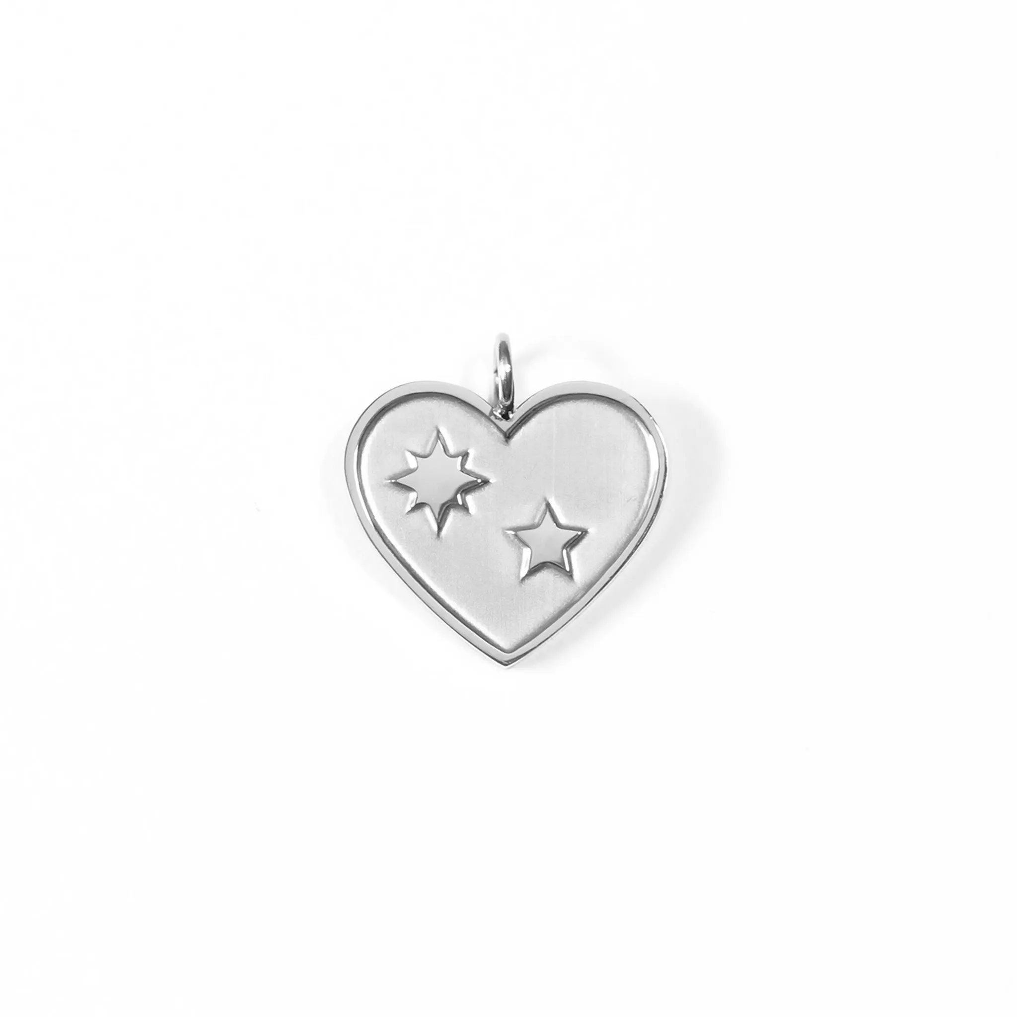 18K Gold PVD Coated Stainless Steel Heart with Stars Charm / PDL0009