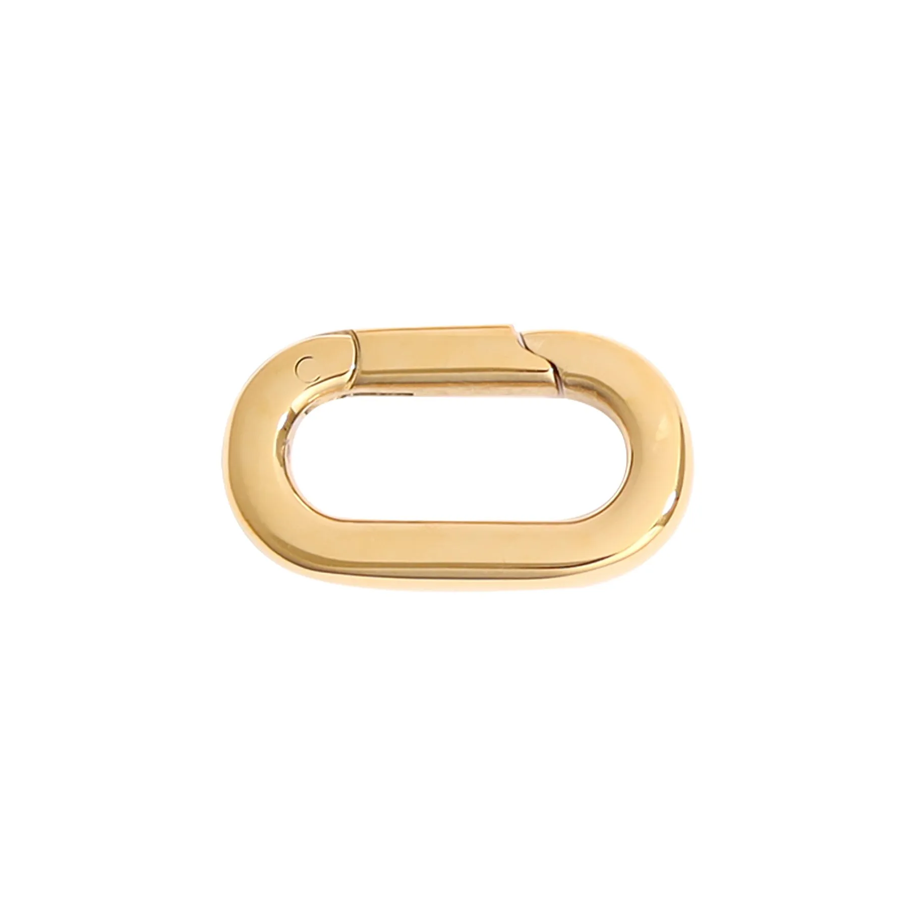 18K Gold PVD Stainless Steel Oval Carabiner / ENC0030