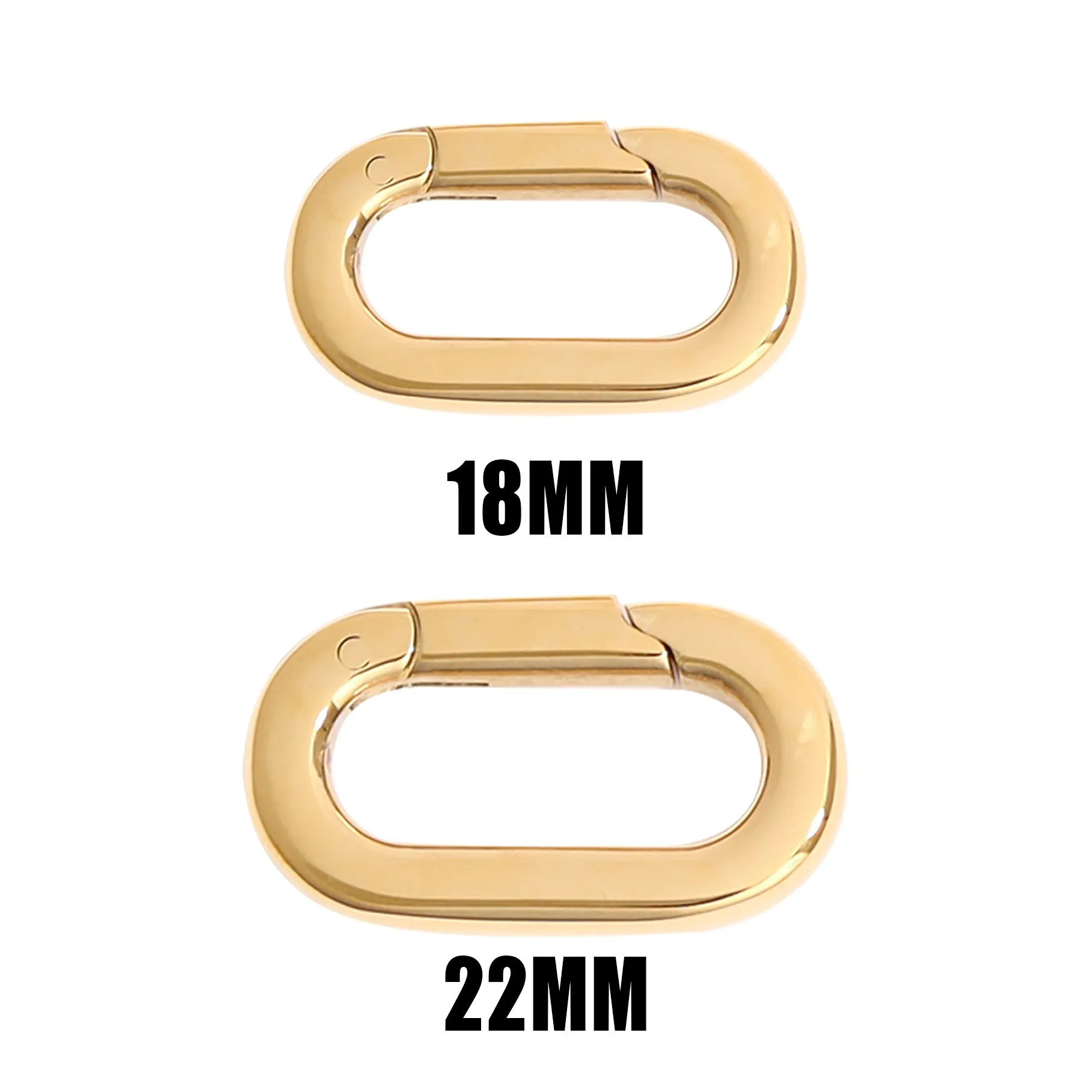 18K Gold PVD Stainless Steel Oval Carabiner / ENC0030