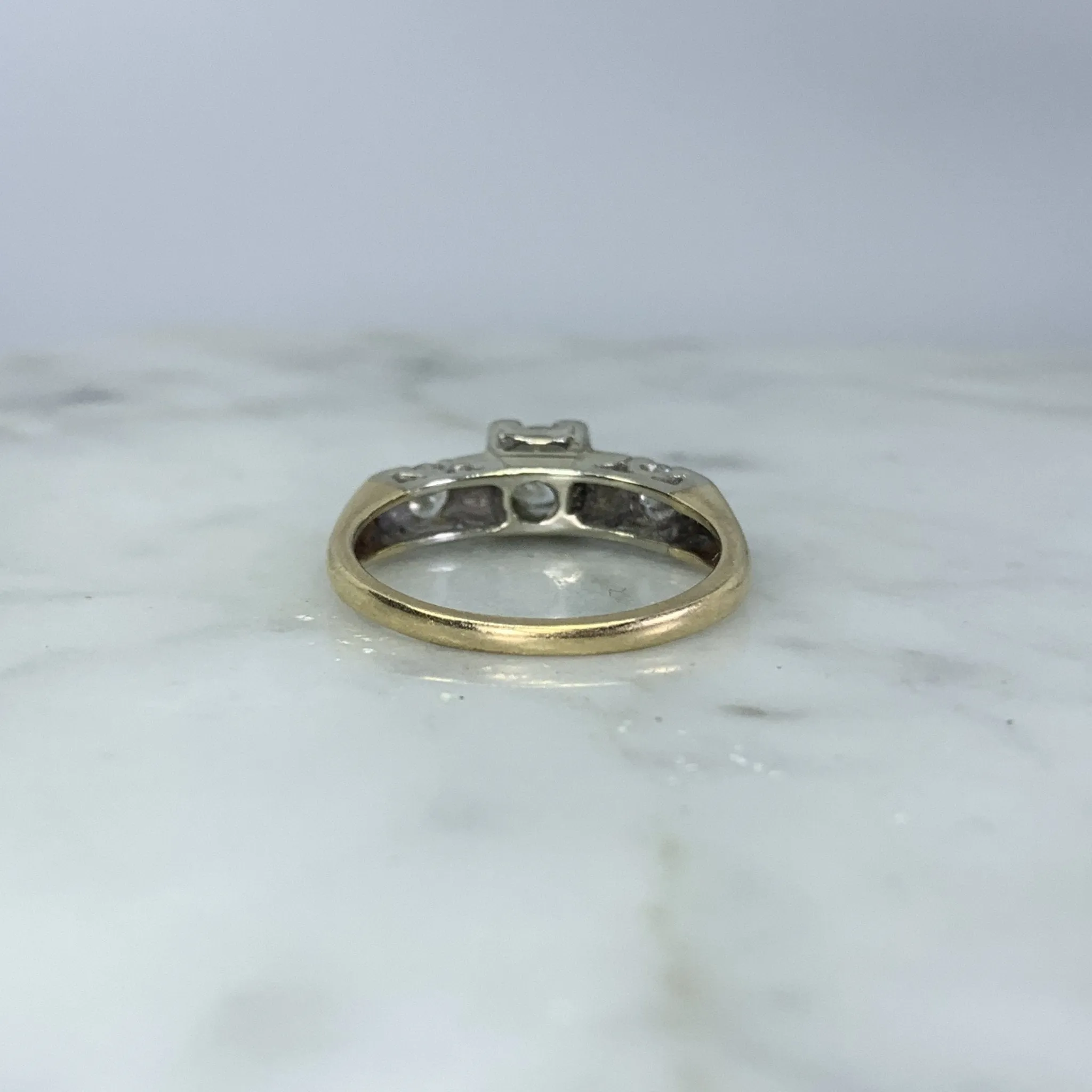 1940s Diamond Engagement Ring in a 14K Gold Setting. Sustainable Estate Jewelry.