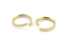 19mm Adjustable Rings - 30 Raw Brass Adjustable Rings (19mm) Mn49