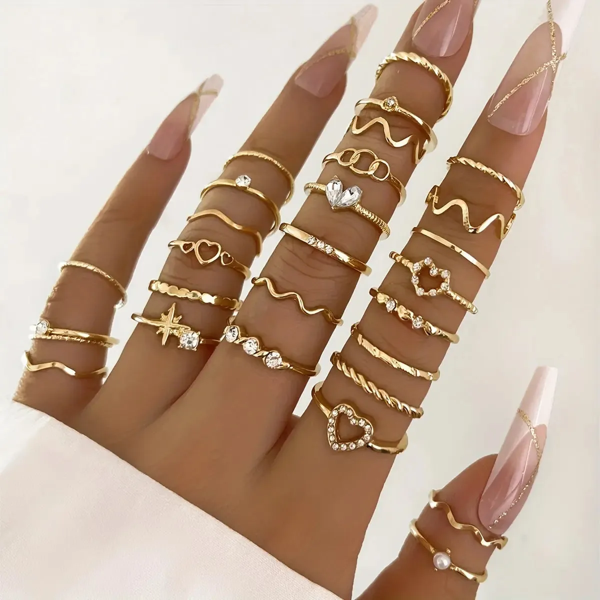 28pcs Y2k Rings Set