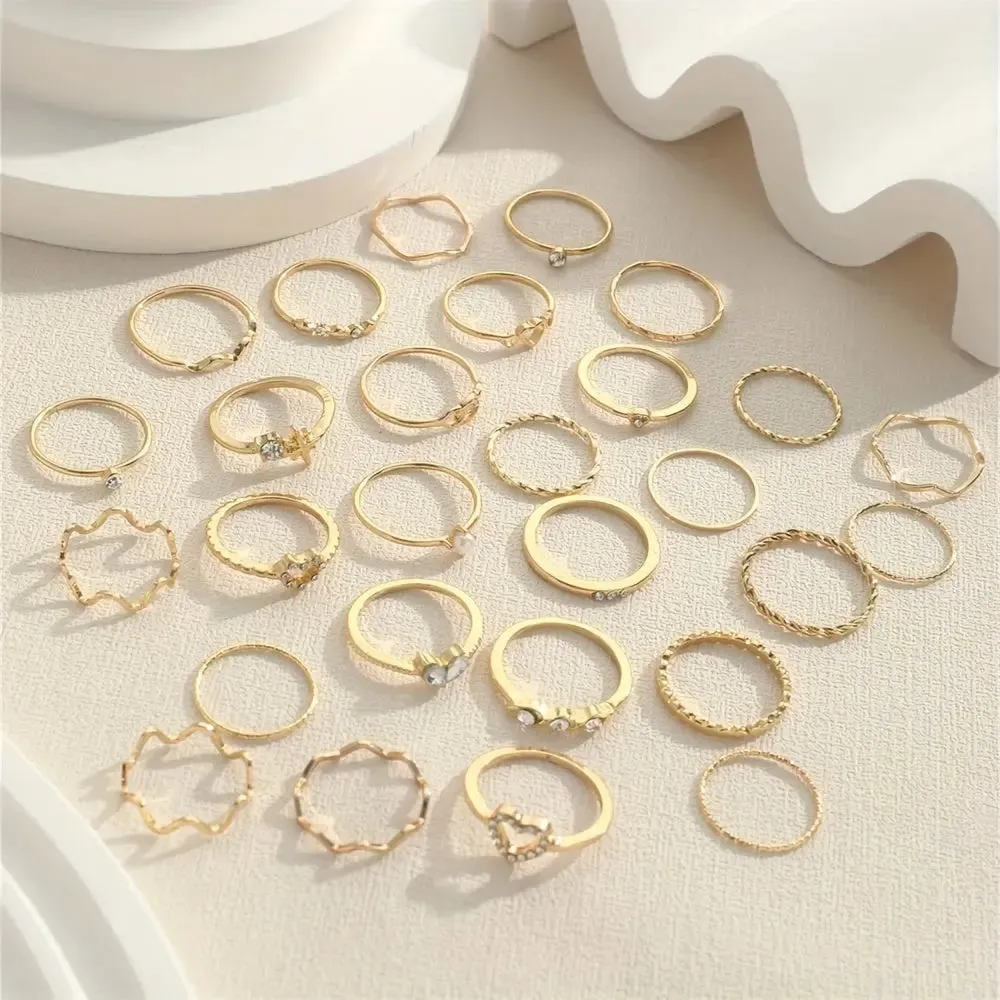 28pcs Y2k Rings Set