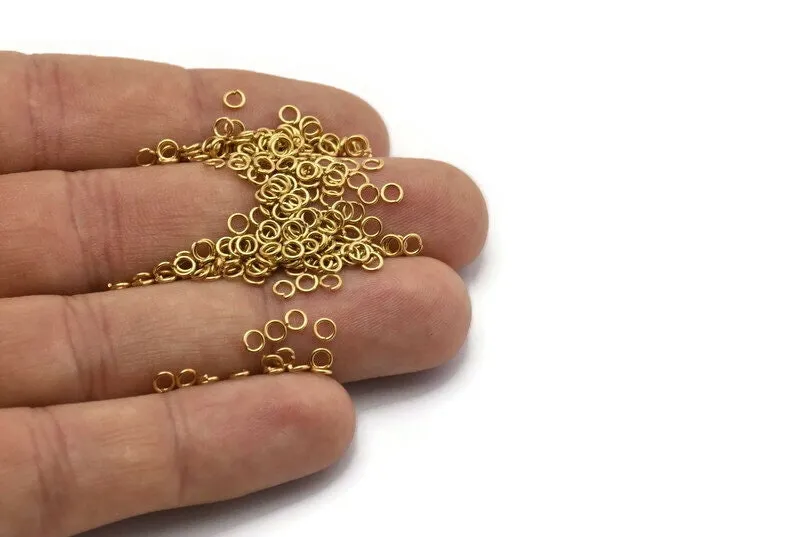 3mm Jump Rings - 500 Raw Brass Jump Rings (3mm) A0395