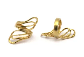 4 Raw Brass Rings D0434