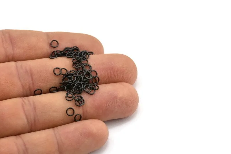 4mm Black Rings - 250 Oxidized Brass Black Jump Rings (4x0.60mm) A0337 S454