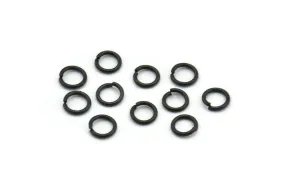 4mm Black Rings - 250 Oxidized Brass Black Jump Rings (4x0.60mm) A0337 S454