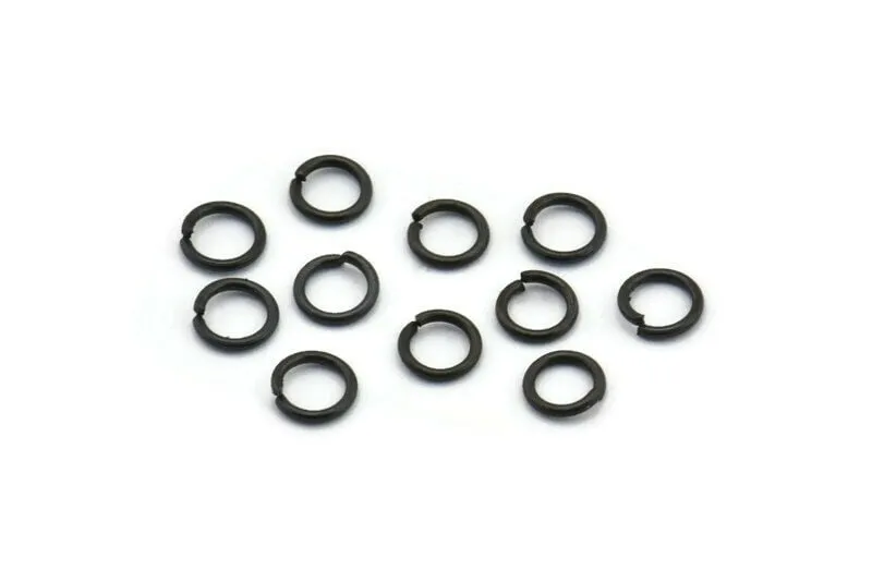 4mm Black Rings - 250 Oxidized Brass Black Jump Rings (4x0.60mm) A0337 S454