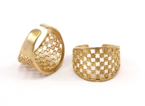 5 Raw Brass Adjustable Rings N0017