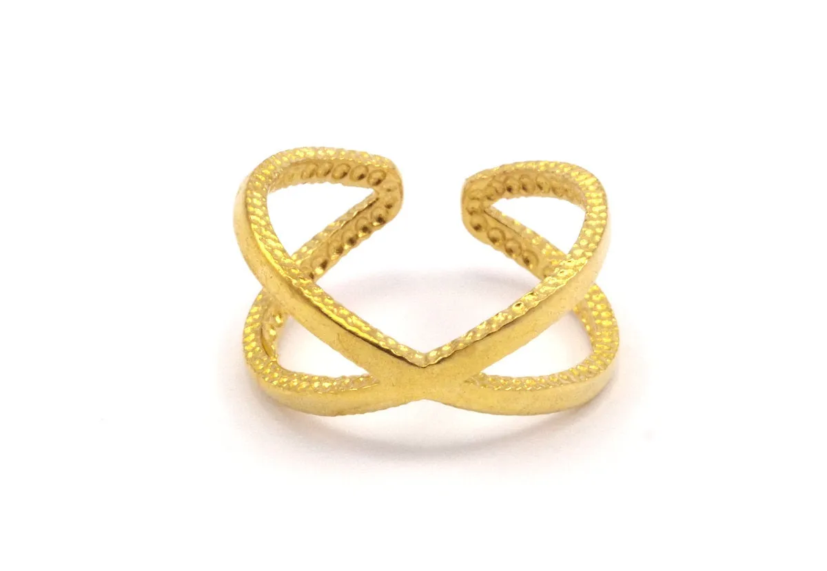 5 Raw Brass Adjustable X Rings N0003