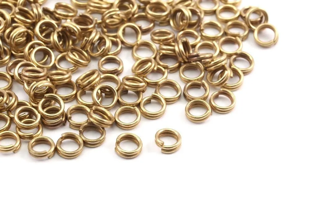 5mm 200 Raw Brass Double Jump Rings , Split Rings (5x0.80mm)  A0731