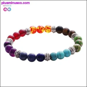 7 Chakra Mixed Stone Healing Chakra Pray Mala Bracelet Lava