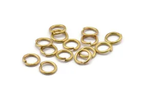 8mm Jump Rings - 100 Raw Brass Jump Rings 8x1.2mm A0368