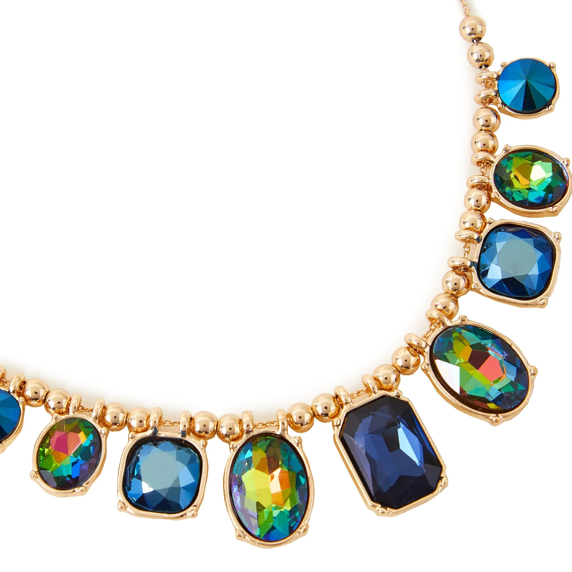 Accessorize London Women's Blue Mixed Shape Gem Necklace