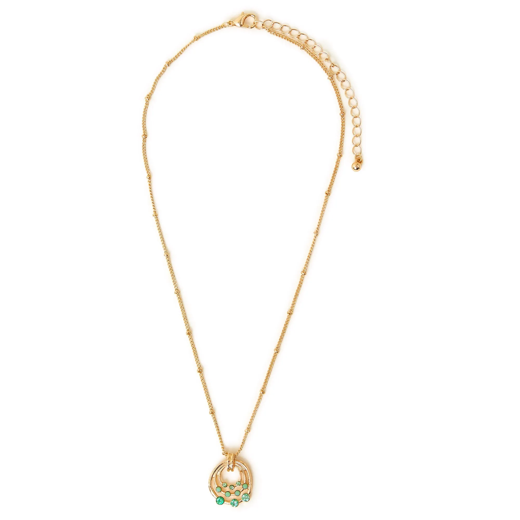 Accessorize London Women's Circle Mini Gem Pendant Necklace