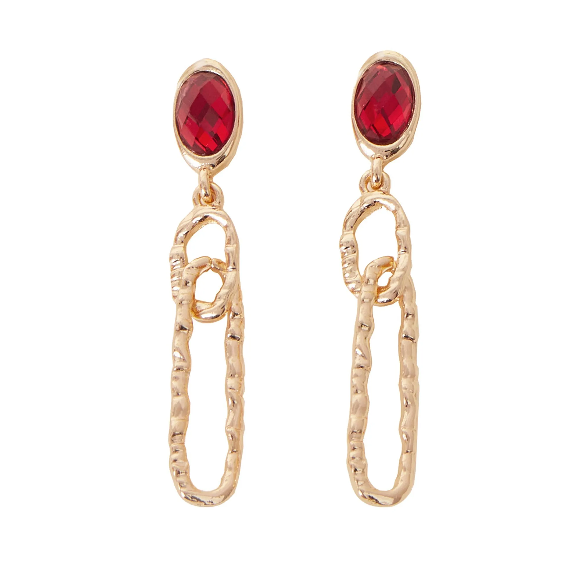 Accessorize London Women's Gem Loop Drop Earrings