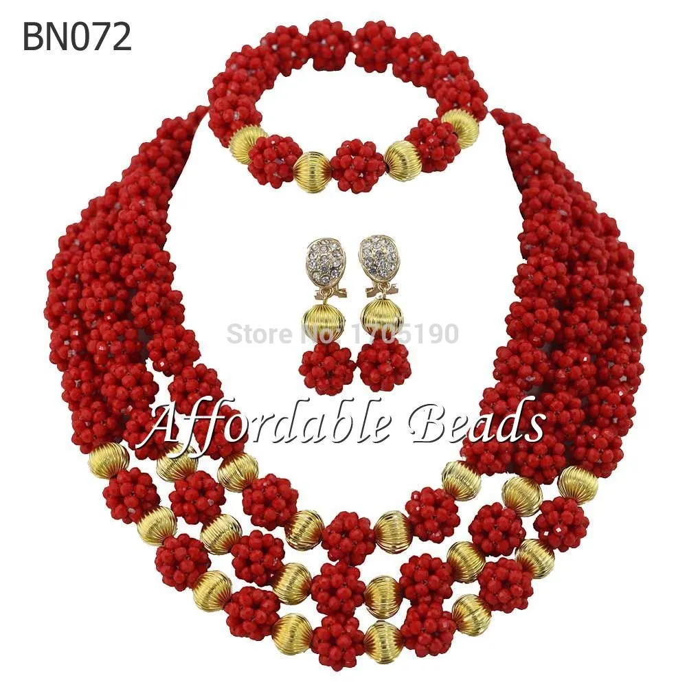 African Beads Jewelry Set Nigerian Wedding Beads for Brides