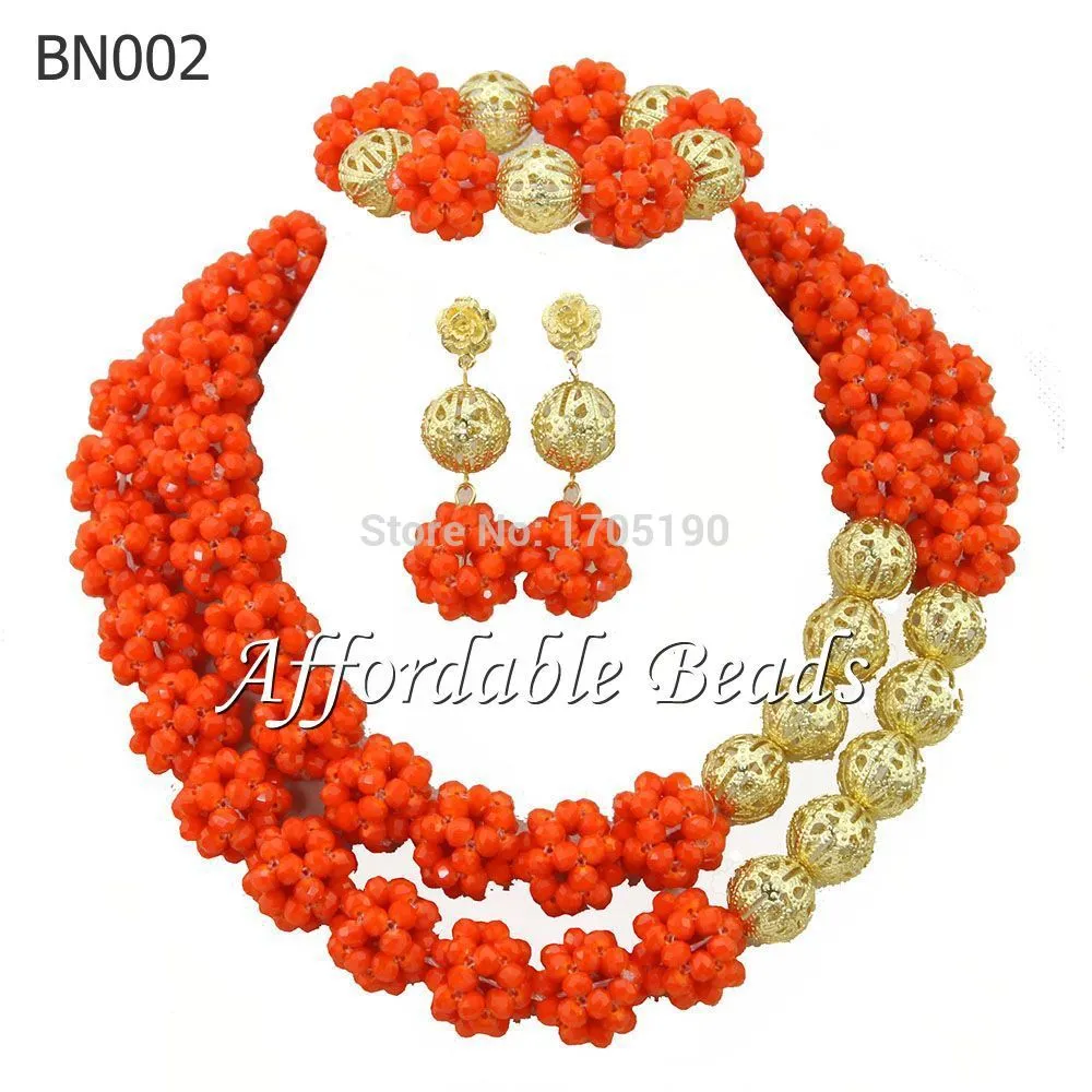 African Beads Jewelry Set Nigerian Wedding Beads for Brides