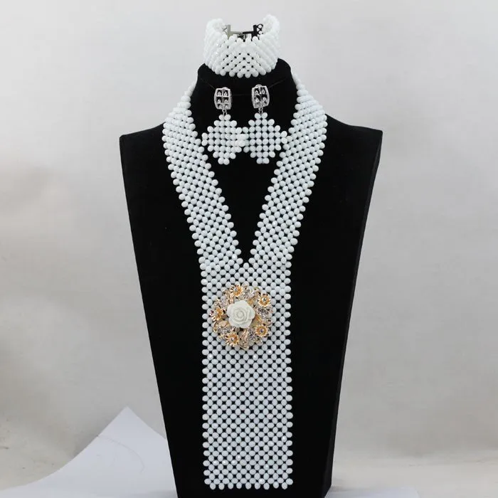 African Beads Jewelry Set Nigerian Wedding Beads for Brides