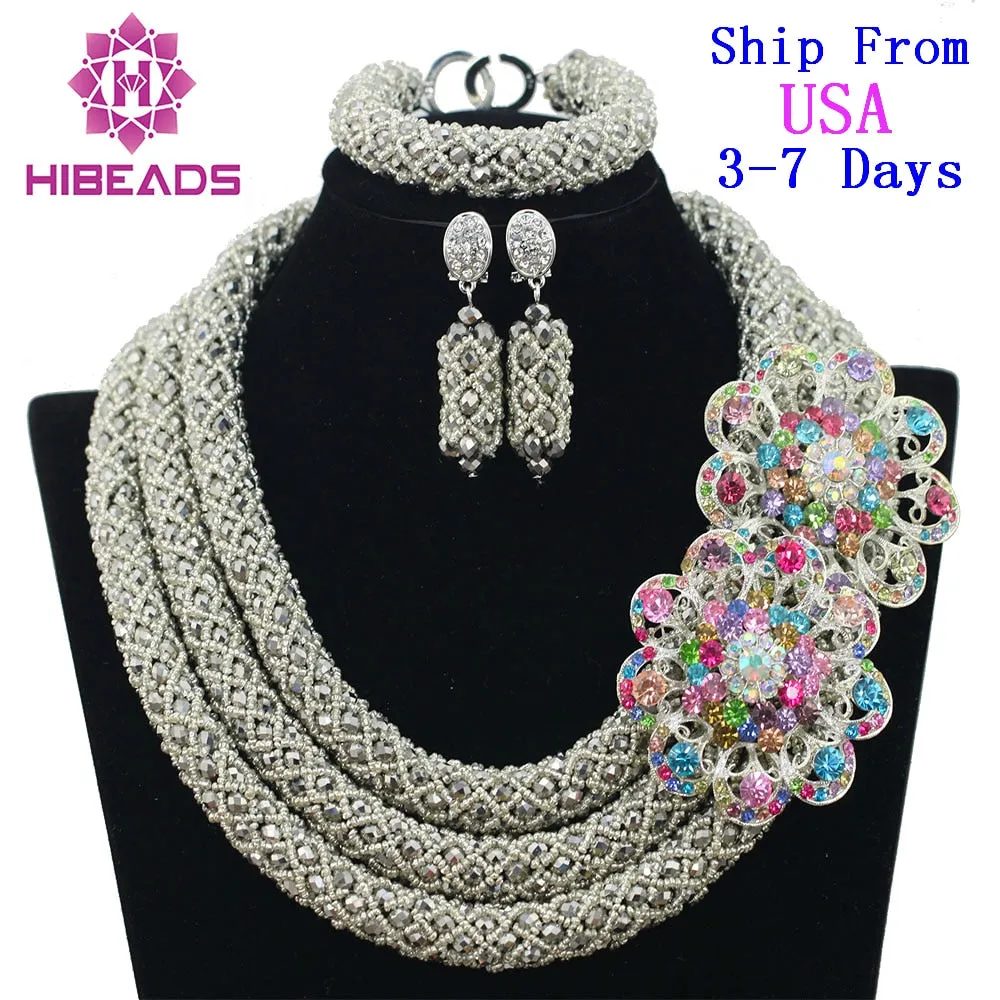 African Beads Jewelry Set Nigerian Wedding for Brides Party