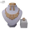 African Jewelry sets Gold Color Crystal Wedding Women Bridal