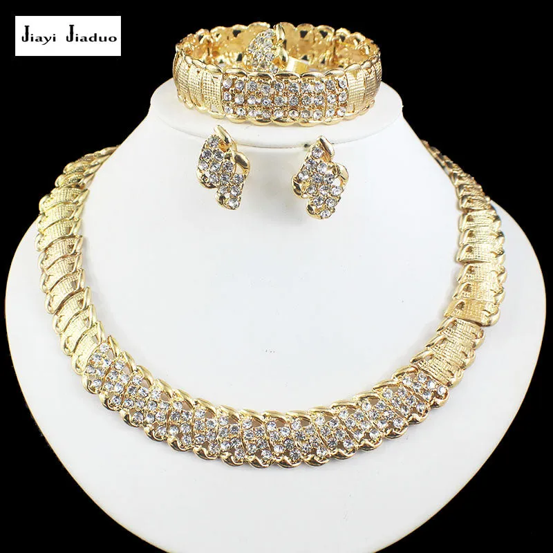 African Wedding Jewelry Dubai Gold Color Jewelry Sets Necklace