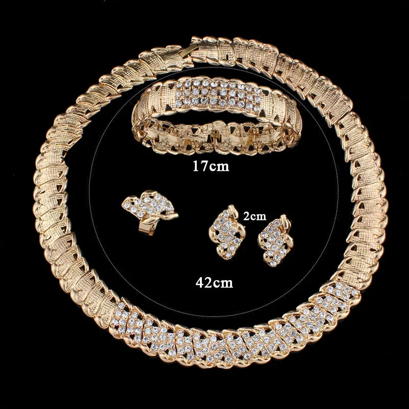 African Wedding Jewelry Dubai Gold Color Jewelry Sets Necklace