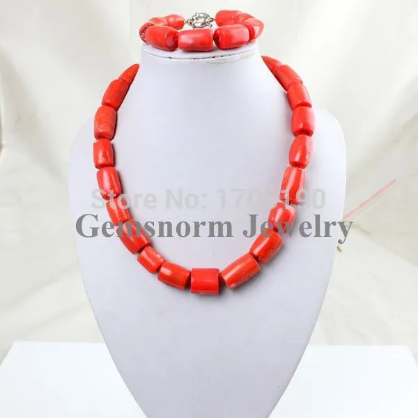 African Wedding Jewelry Sets Nigerian Red Coral Beads