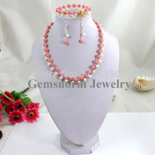 African Wedding Jewelry Sets Nigerian Red Coral Beads