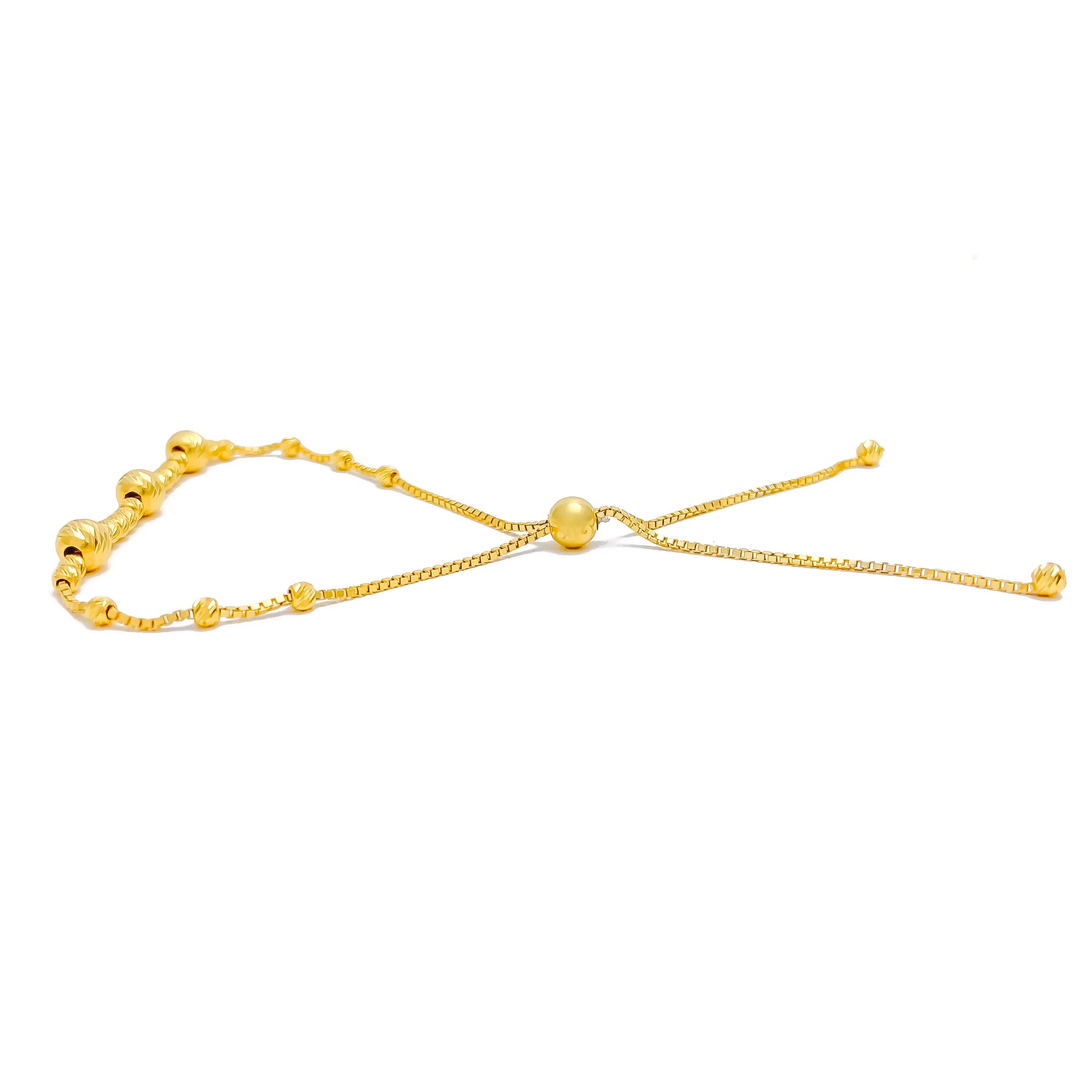 Alternating Striped 21k Gold Bolo Bracelet