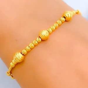 Alternating Striped 21k Gold Bolo Bracelet