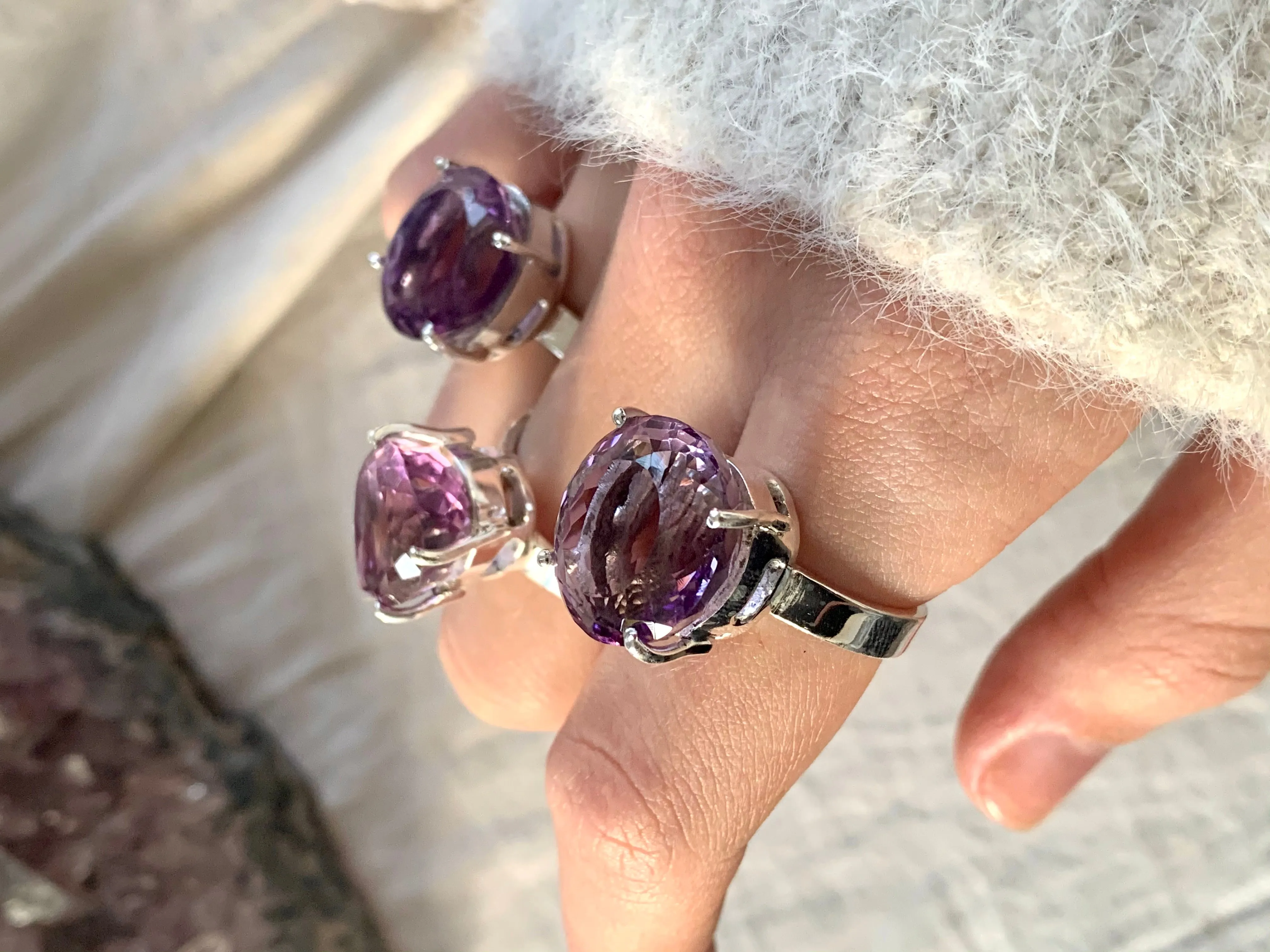 Amethyst Sanaa Rings - Faceted Mixed