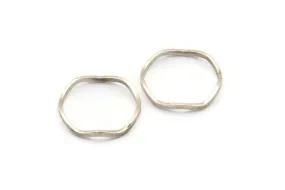 Antique Silver Circle Rings, 24 Antique Silver Plated Brass Wavy Circle Rings, Charms (17.50x0.80x1.5mm) E188 H0557