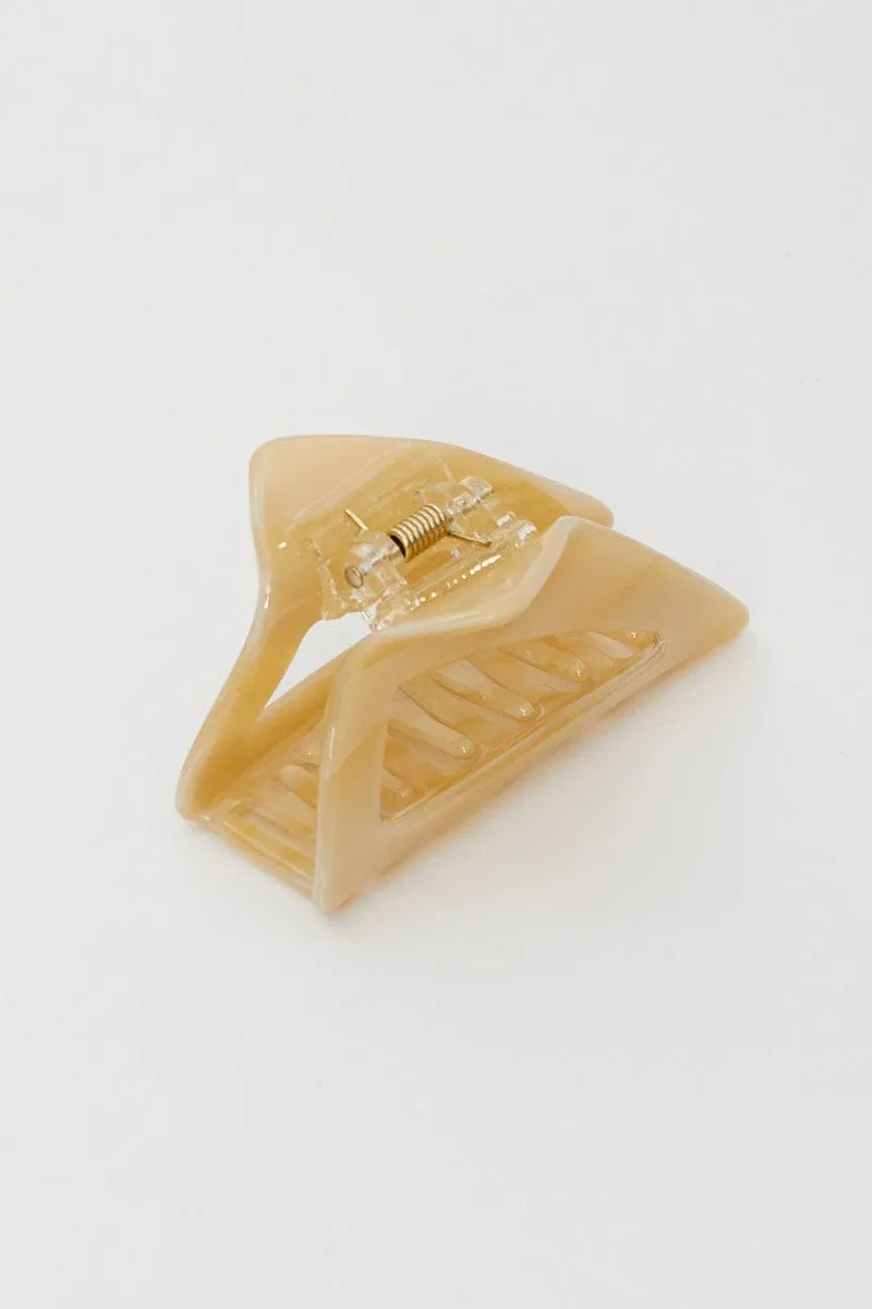 Beige Triangle Claw Clip