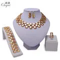 Big African jewelry set Gold-color Necklace Sets Fashion Wedding Bridal Set