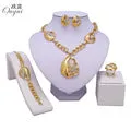 Big African jewelry set Gold-color Necklace Sets Fashion Wedding Bridal Set