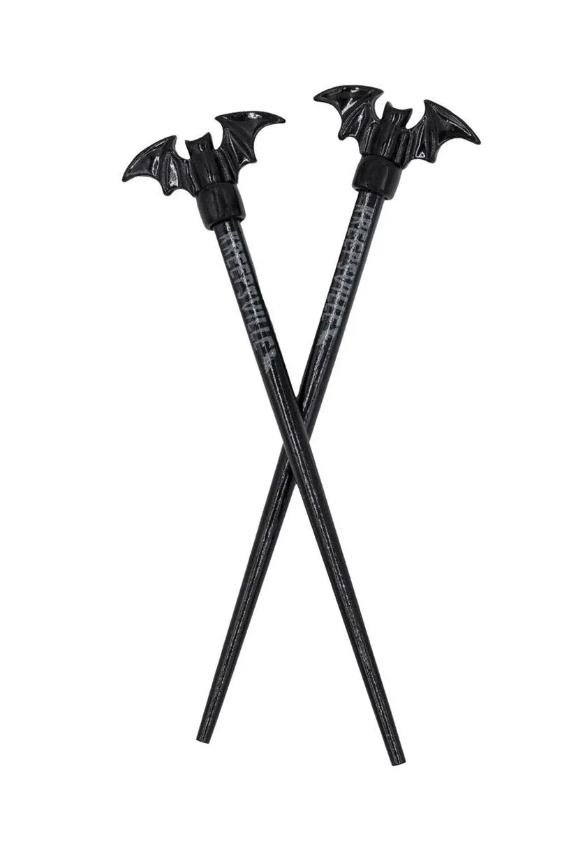 Black Bat Hair Sticks