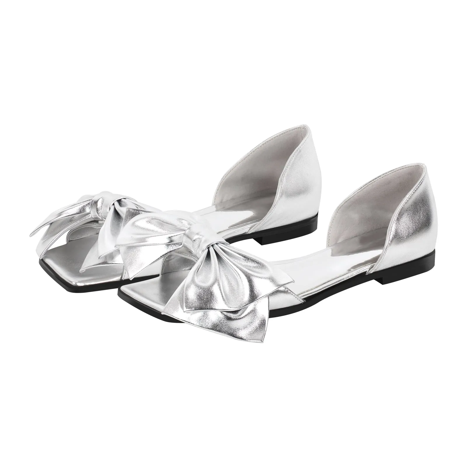 Bow Square Toe Flats