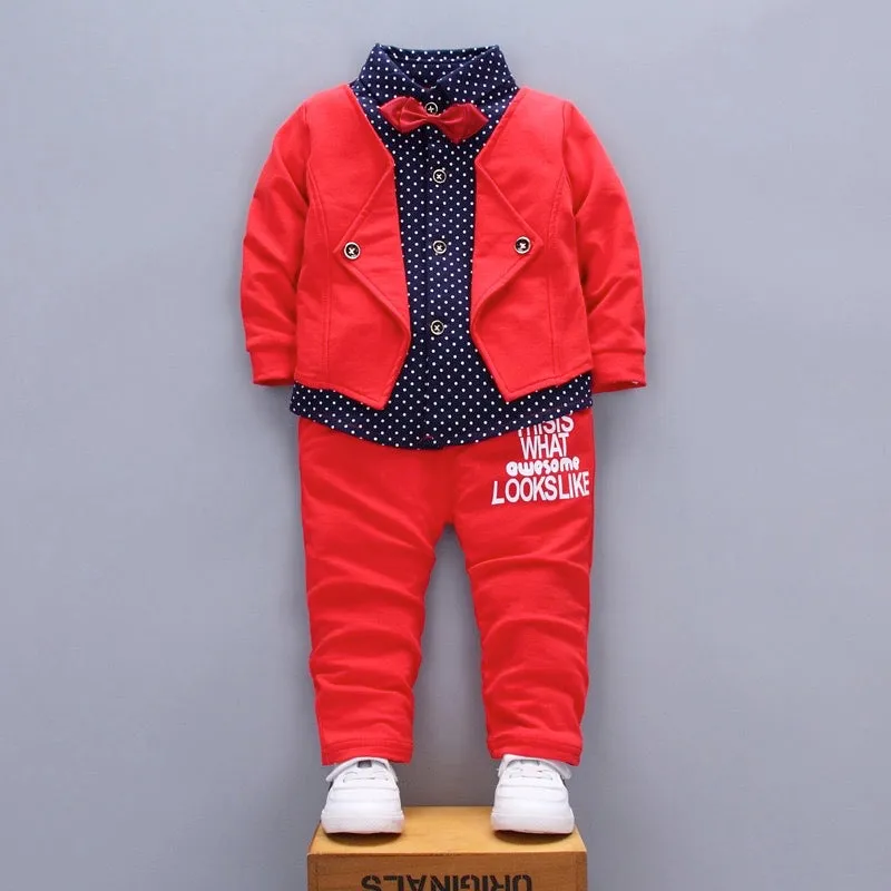 Boys Gentleman Bow Tie Suit 2 Pcs Set