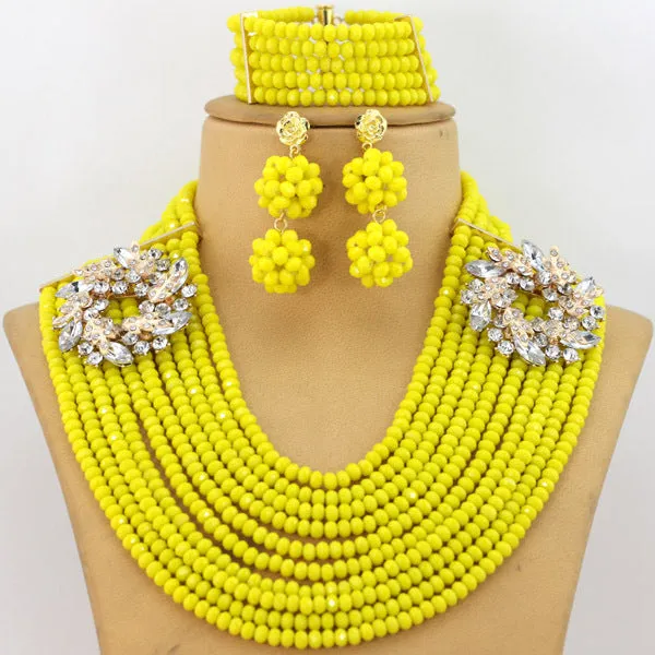 Bridal Gift African Beads, Jewelry Set, Wedding Necklace Earrings