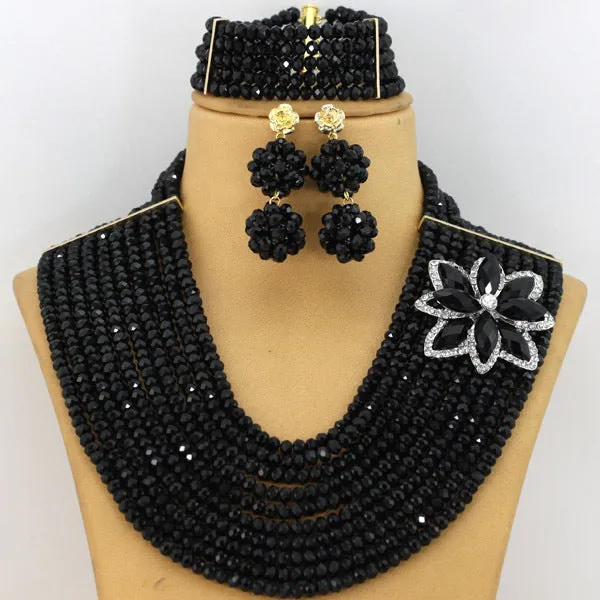 Bridal Gift African Beads, Jewelry Set, Wedding Necklace Earrings