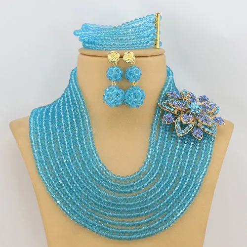 Bridal Gift African Beads, Jewelry Set, Wedding Necklace Earrings